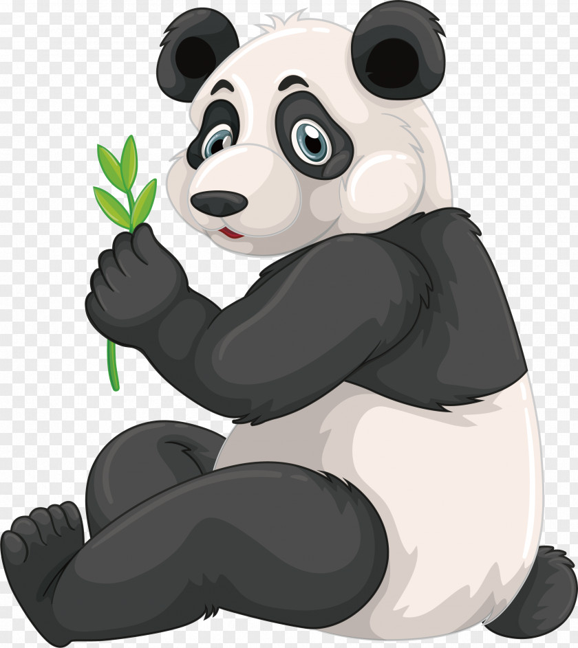 Bamboo Panda Giant Red Cartoon Drawing PNG
