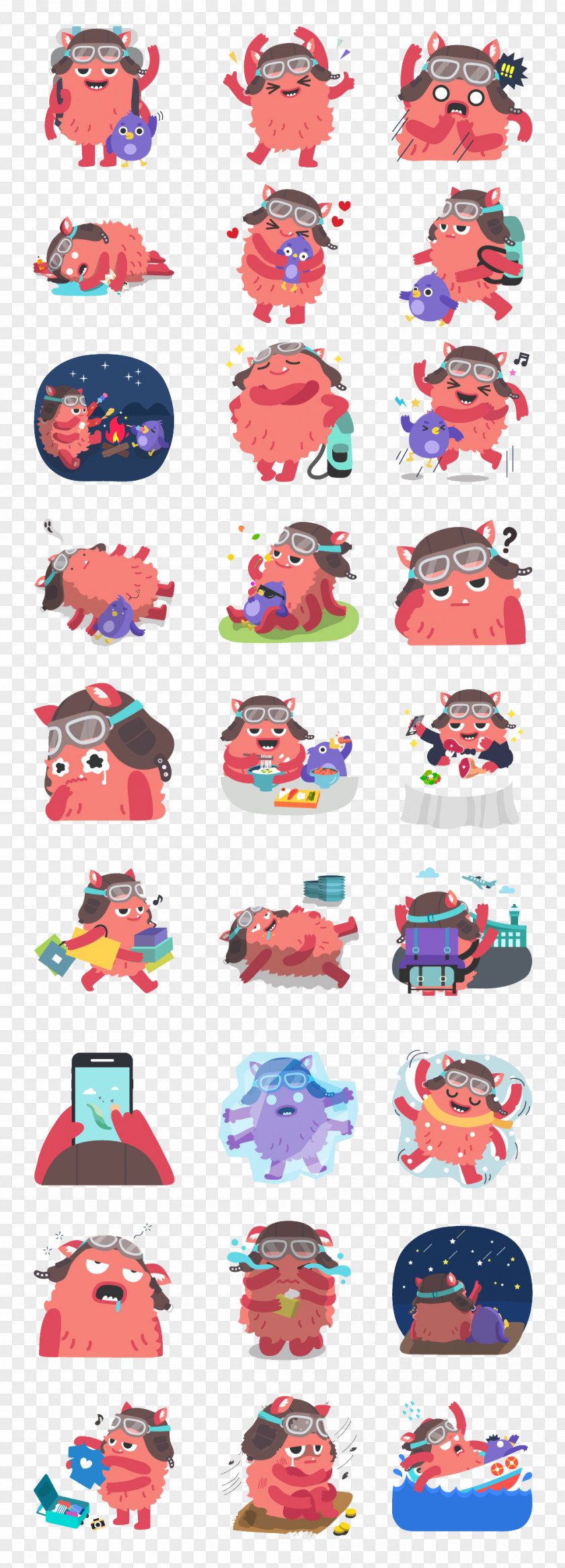Cartoon Monster Collection Illustration PNG