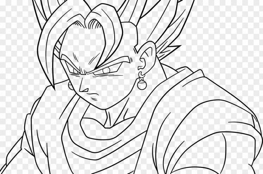 Goku Vegeta Gogeta Black And White Line Art PNG