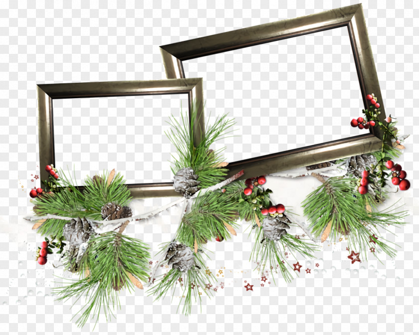 Picture Frame Twig Christmas Border Decor PNG