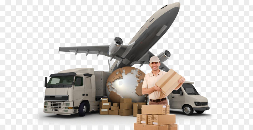 Truck Package Delivery Warehouse Cartoon PNG