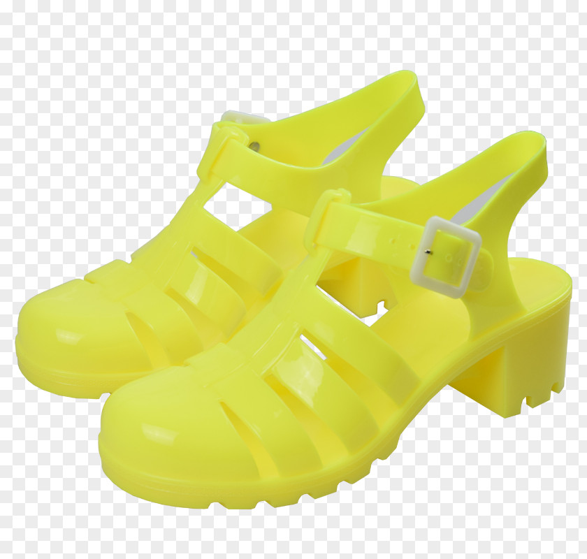 Yellow Jelly Plastic Shoe PNG