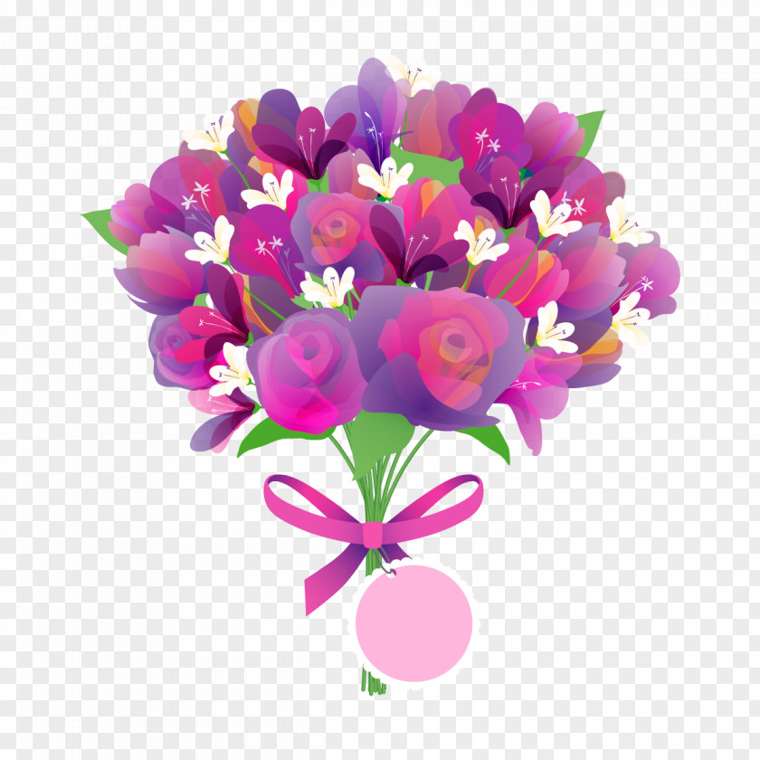 Vector Rose Mothers Day Flower Bouquet Greeting Card PNG