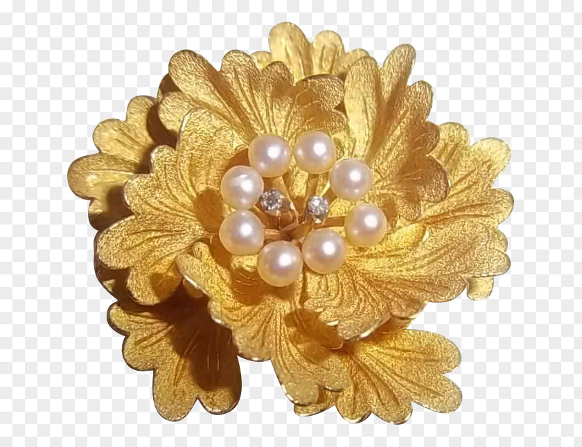 Brooch Flower Jewellery Gold Petal PNG