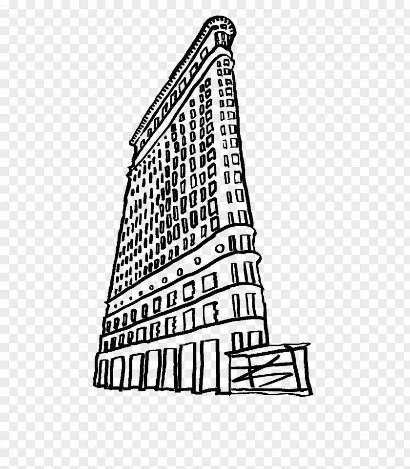 Flatiron Building Floor Plan Tower Drawing Facade Line Art PNG