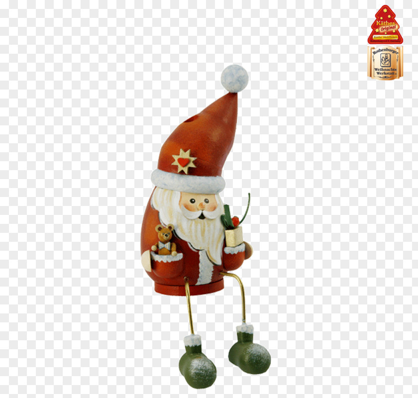 Handpainted Santa Claus Christmas Ornament Figurine PNG