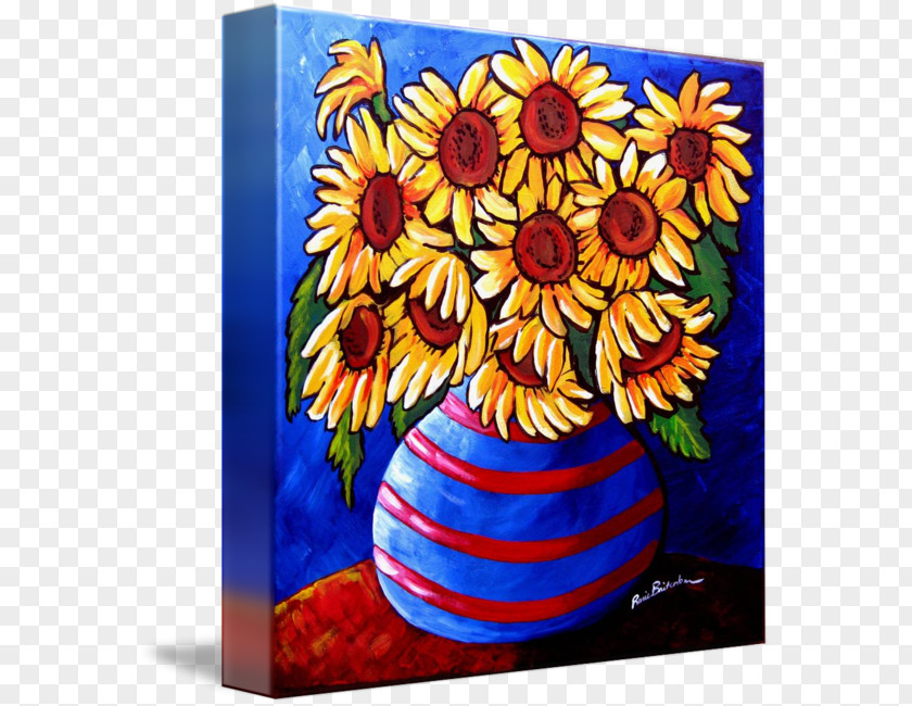 Vase Floral Design Common Sunflower Art Still Life PNG