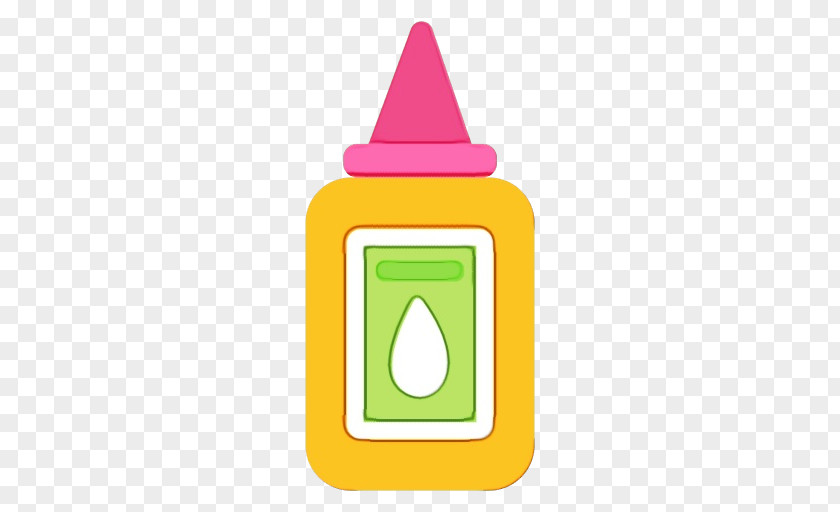 Cone Baby Bottle Birthday Watercolor PNG