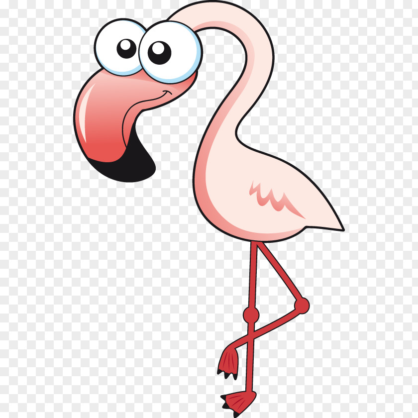 Hand-painted Big Eyes Long Beak Swan Bird Sticker PNG