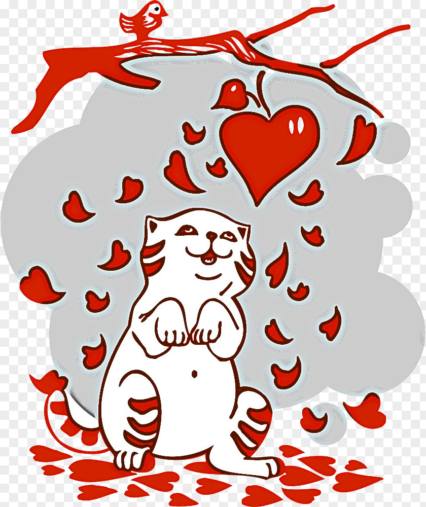 Red Ornament Heart Line Art PNG