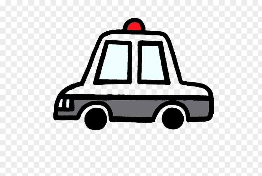 Simple Cartoon Style Police Car Officer Vehicle PNG