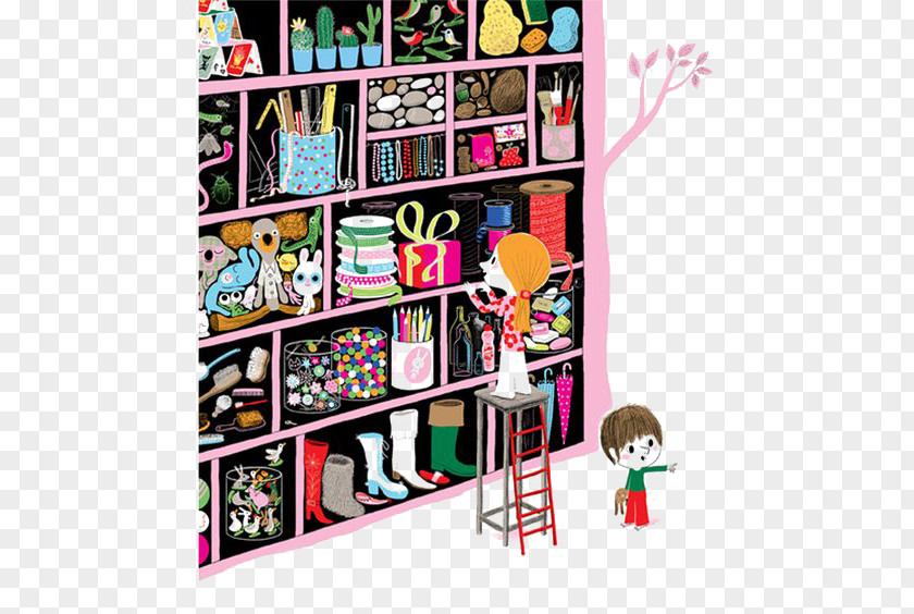 Turn Cabinet Child Illustrator Drawing Art Printmaking Illustration PNG