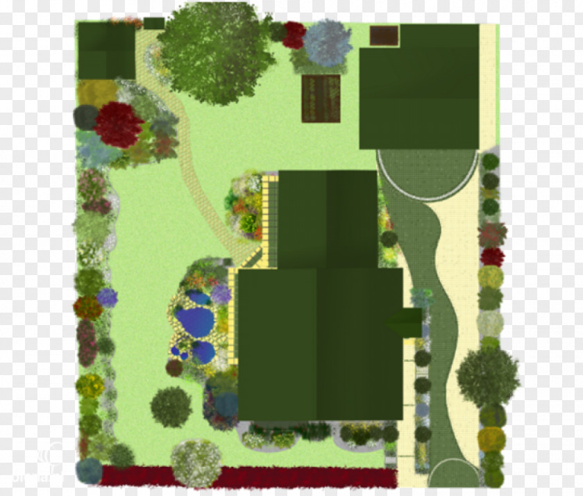 House Garden Technical Drawing Project PNG