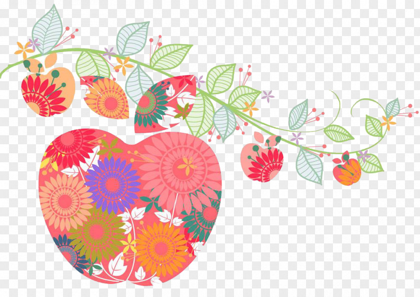 Apple Vines Motif PNG