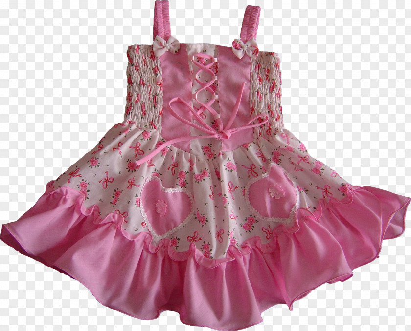 Dress Ruffle Pink M PNG