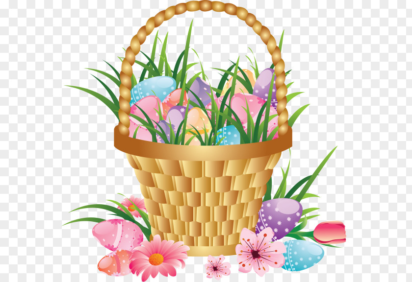 Egg Hunt Easter Basket Clip Art PNG