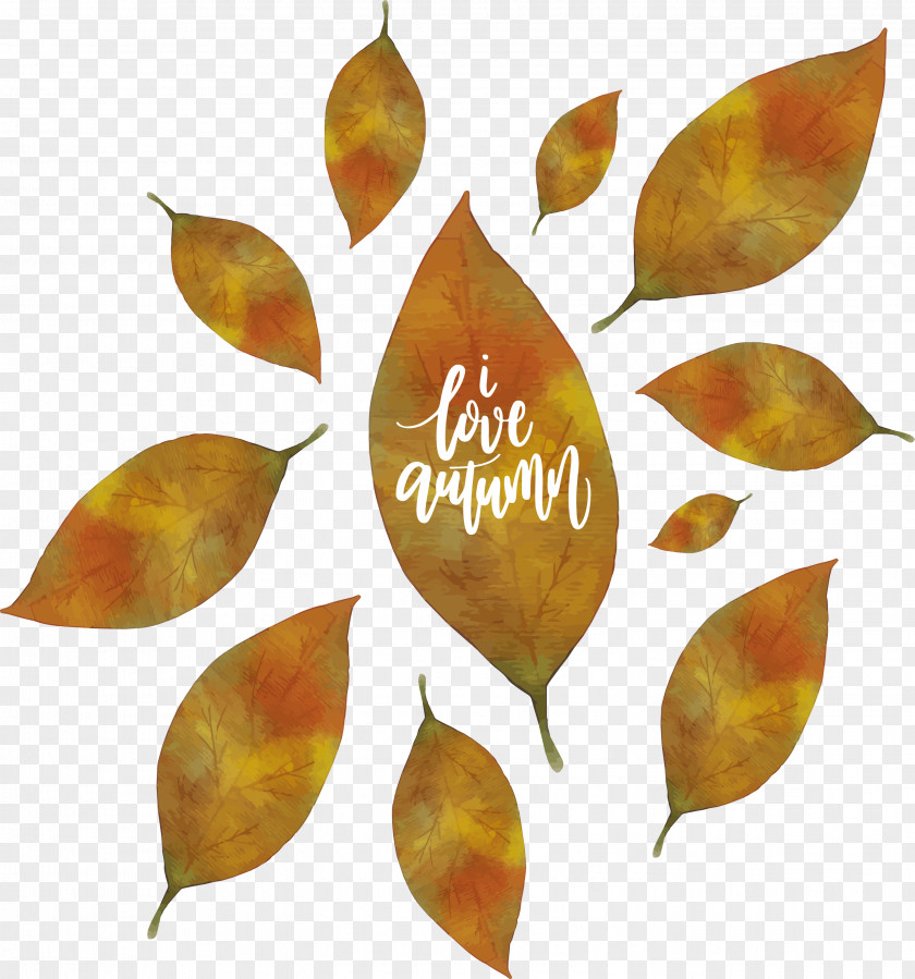I Love Autumn Posters Euclidean Vector Poster Watercolor Painting PNG