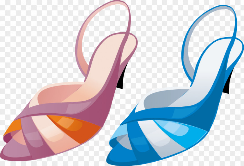 Vector Creative Design Diagram Ms. Heeled Sandals Shoe High-heeled Footwear Icon PNG
