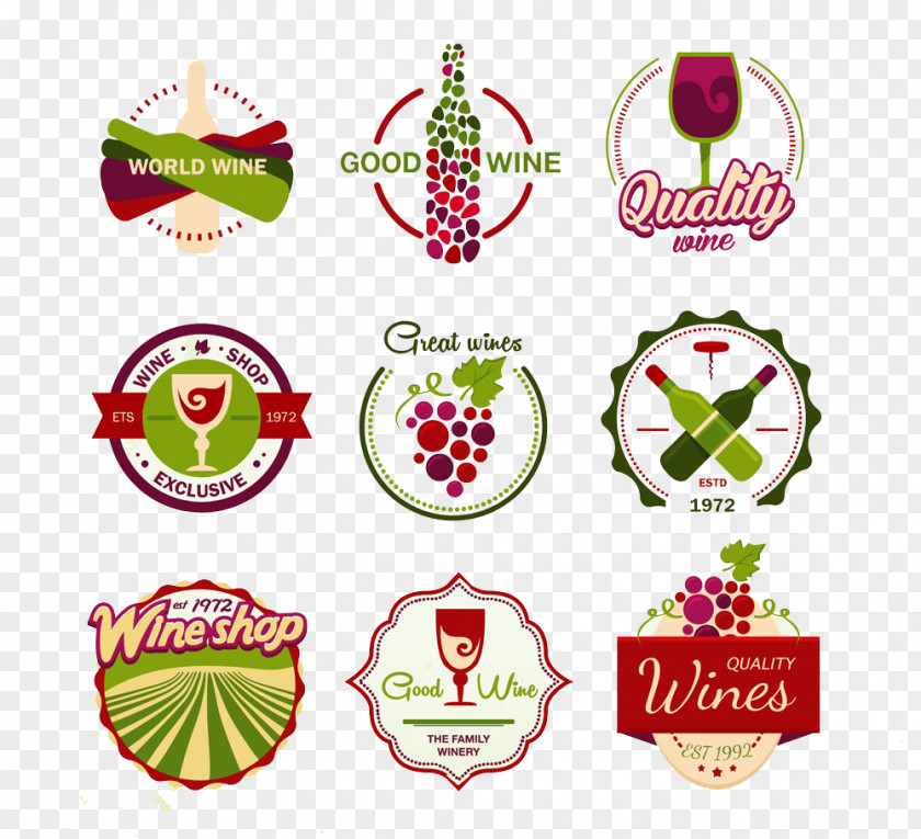 Creative Wine Logo Red Label Icon PNG