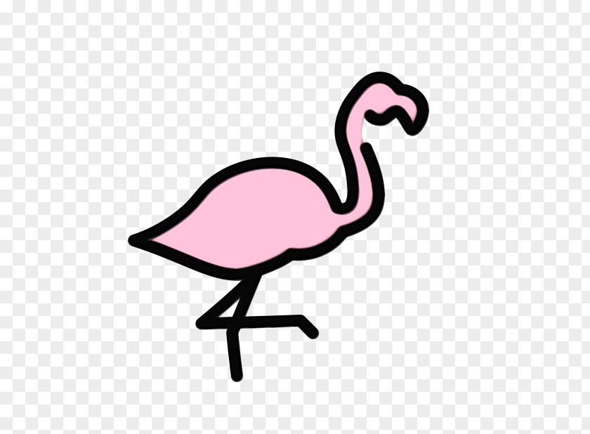 Flamingo M Pink Beak Line PNG