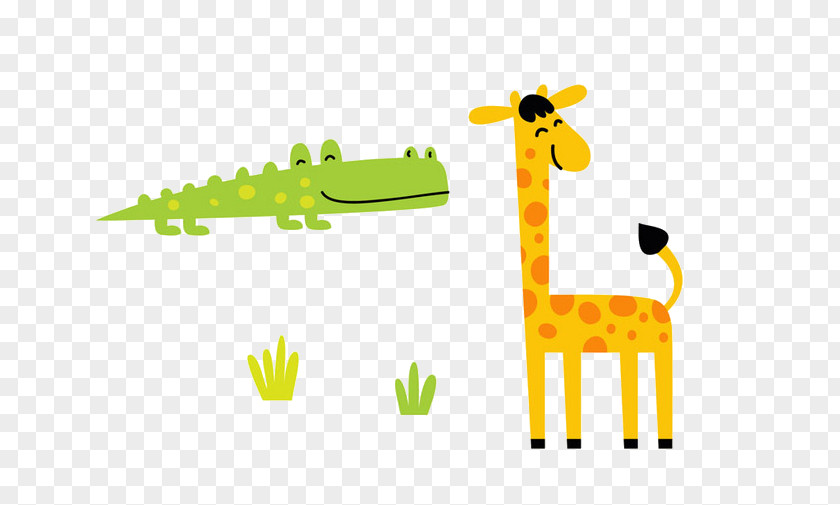 Giraffe And Crocodile Northern Cartoon PNG