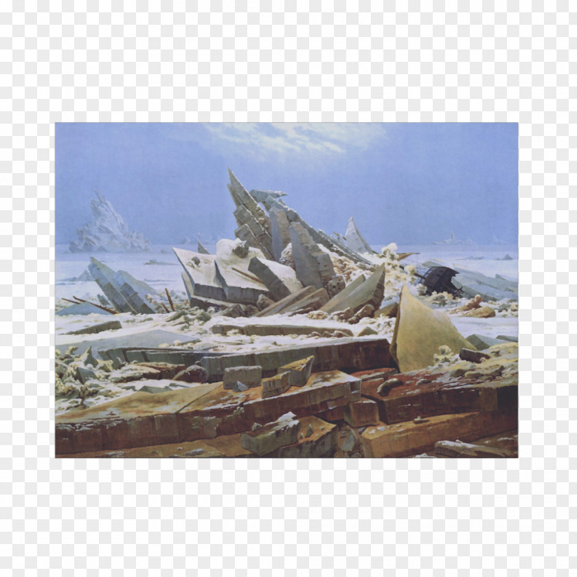 Wall Deco Wreck In The Sea Of Ice Kunsthalle Hamburg Monk By Wanderer Above Fog PNG