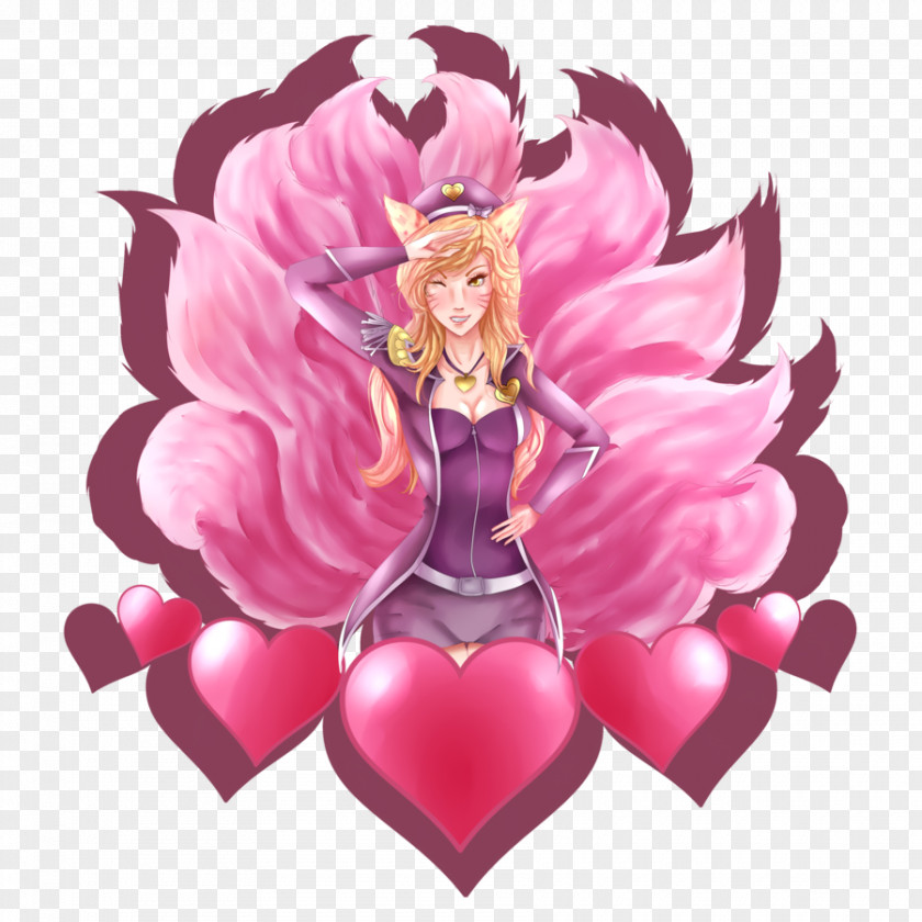 Ahri Drawing Fan Art Character Floral Design PNG