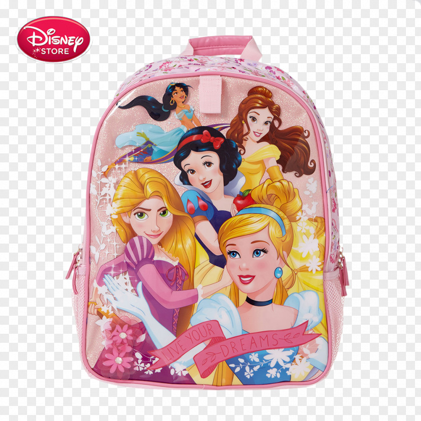 Disney Princess Schoolbag Ariel Rapunzel Snow White Belle PNG