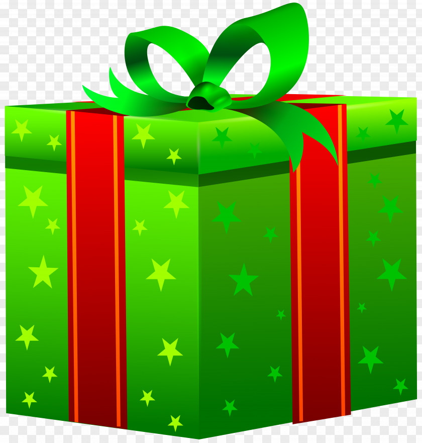 Green Gift Box Clip Art Image Christmas Day PNG
