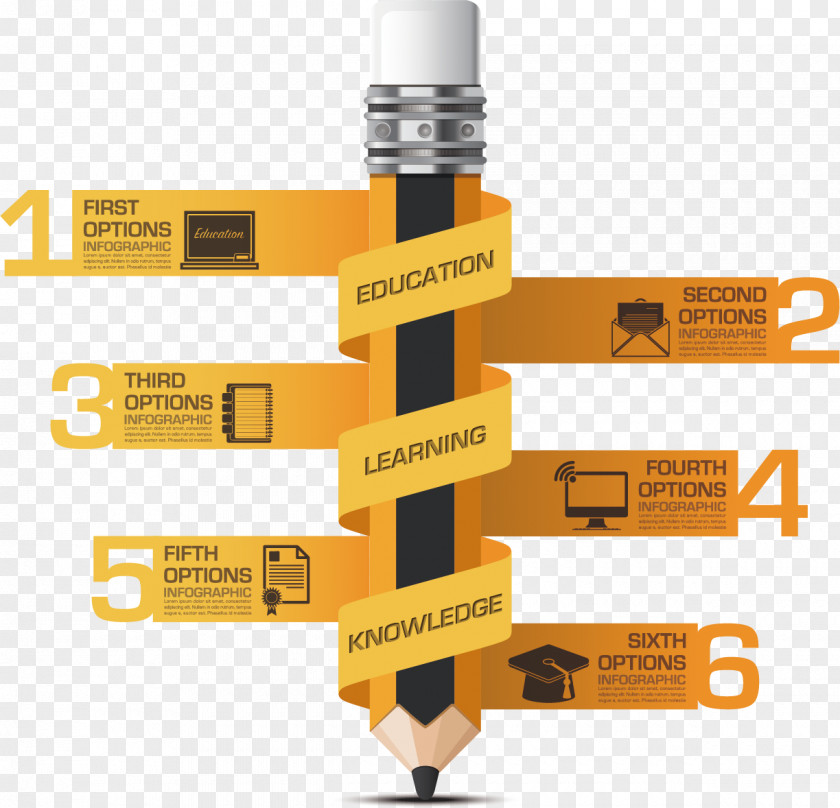 Pencil Business Infographics Vector Material Infographic Education PNG