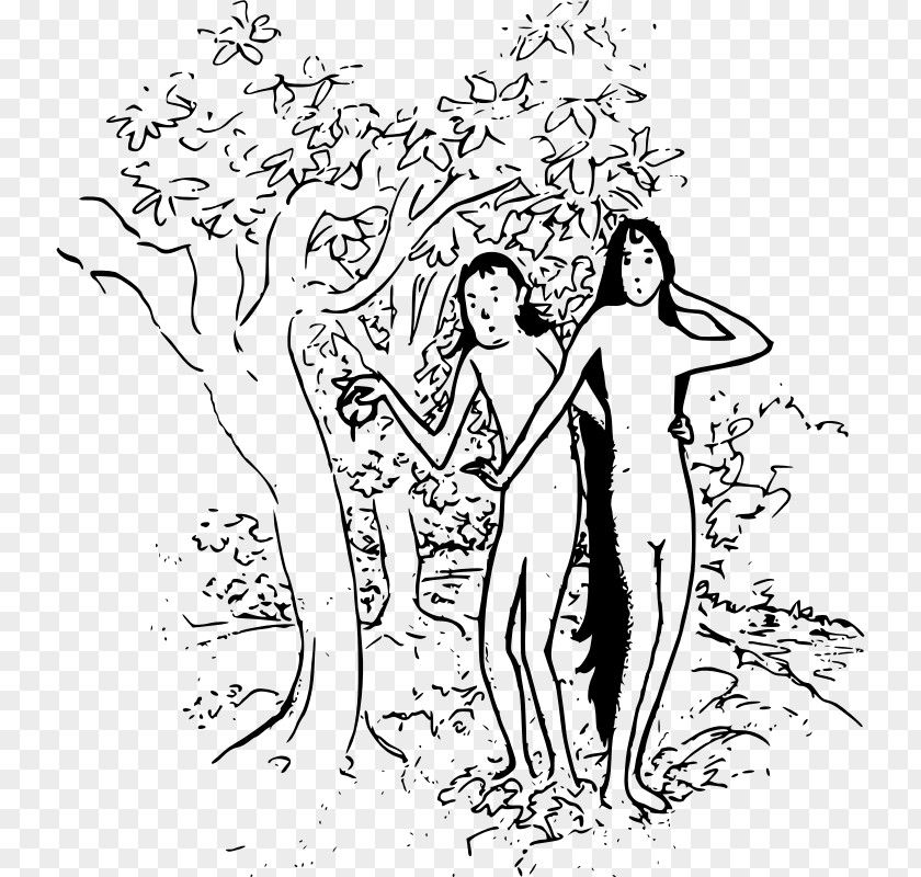 Creation Of Adam Garden Eden And Eve Cartoon Clip Art PNG
