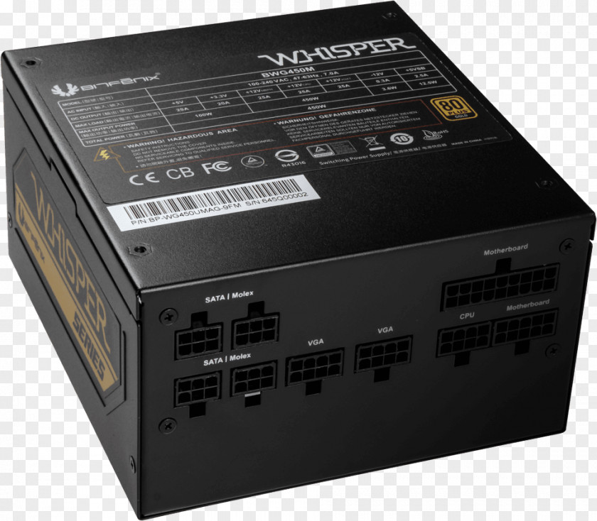 Laptop PC Power Supply Unit Bitfenix Whisper M ATX 80 PLUS Gold AC Adapter PNG