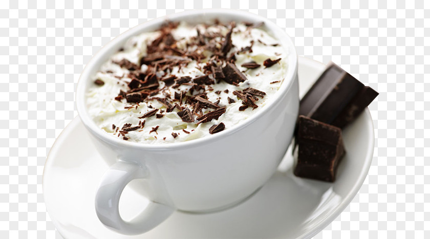 White Ceramic Cup Of Hot Cocoa Chocolate Chips Cream Caffxe8 Mocha Milk PNG