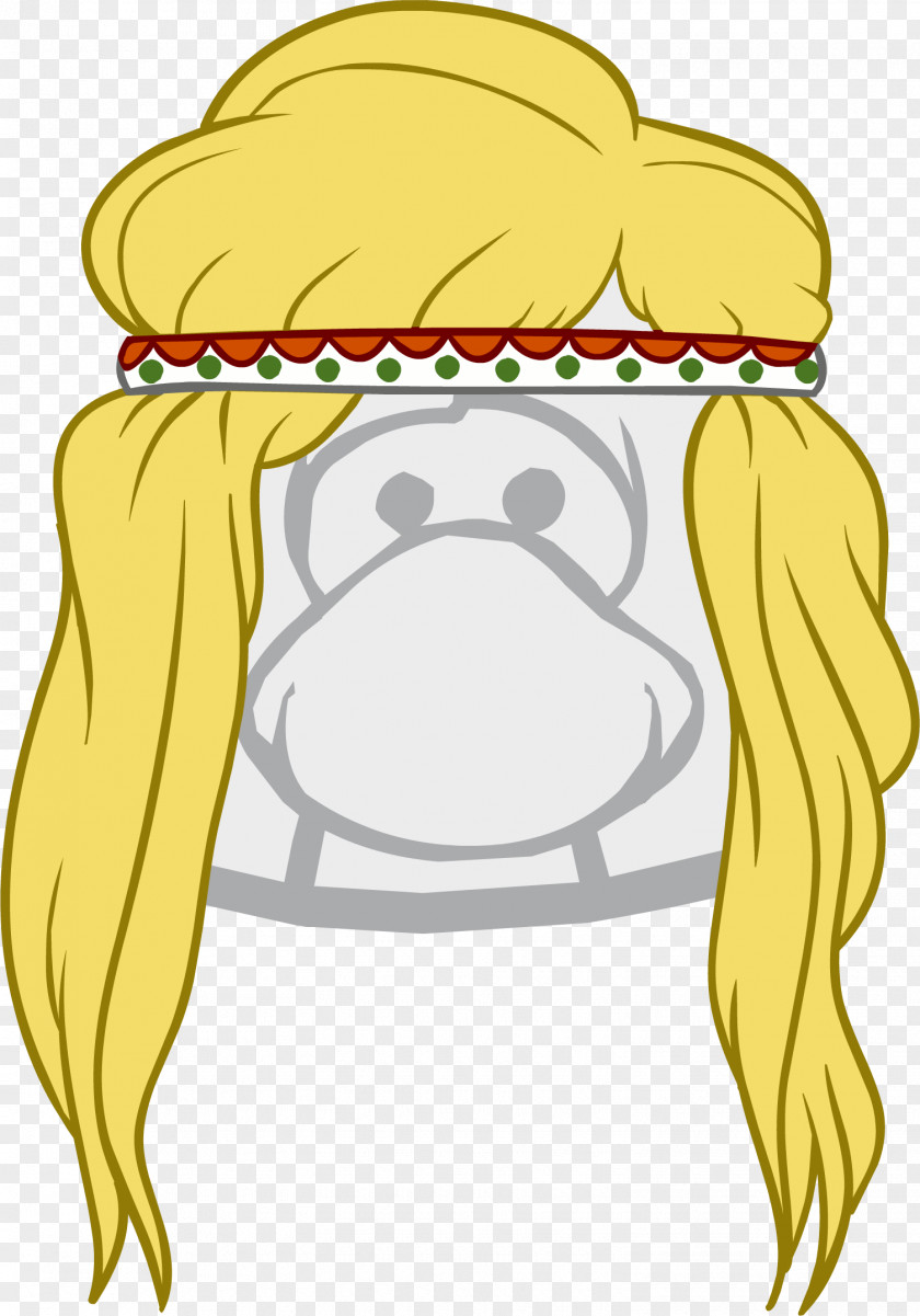 Hippie Club Penguin Island Blond Hair PNG