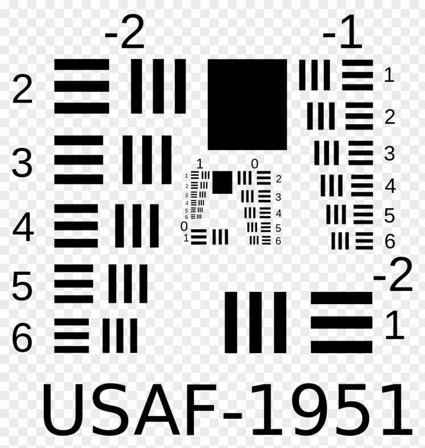 Test 1951 USAF Resolution Chart United States Air Force Image Scanner Card PNG