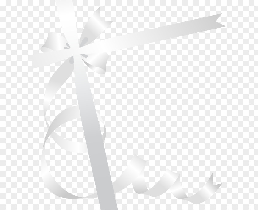 Vector Hand-drawn Bow White Black Petal Pattern PNG