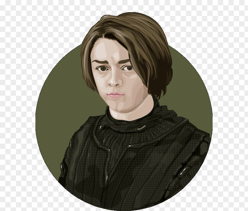 Arya Stark Portrait Hair Coloring Forehead PNG