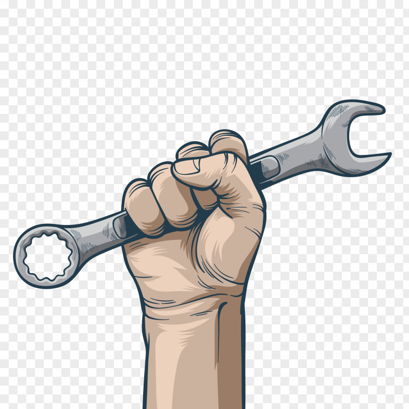 Vector Hand-painted Wrench Euclidean PNG