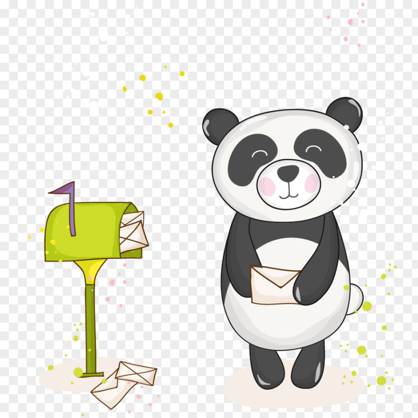 Cartoon Panda Giant Bear Baby Shower Illustration PNG