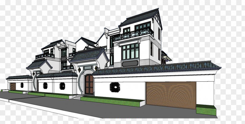 Chinese Classical House Model Home Three-dimensional Space PNG