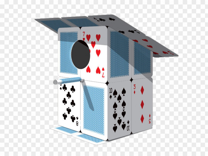 House Of Cards Creative Three-dimensional Bird Playing Card Wallpaper PNG