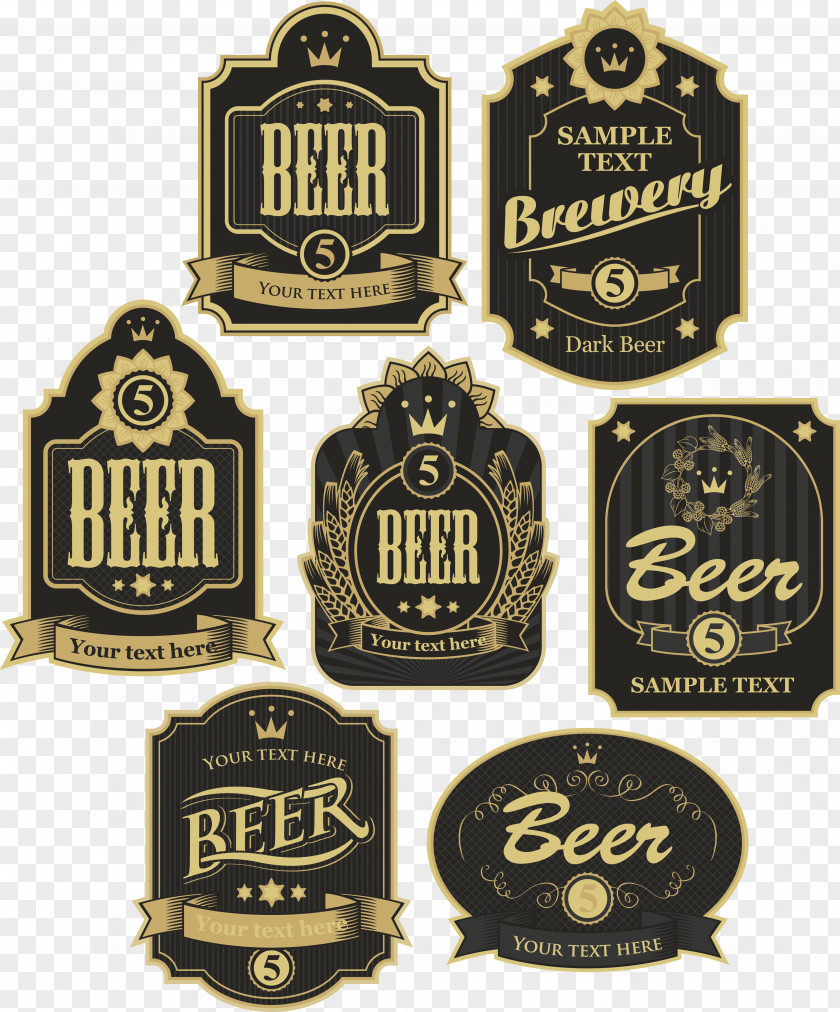 Beer Icon Label Sticker Vintage PNG