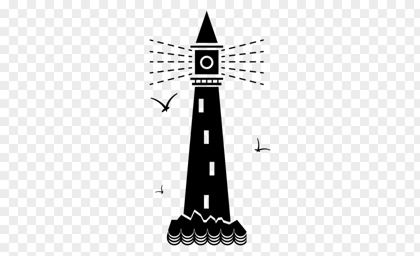 Clock Tower Blackandwhite Drawing Pin PNG