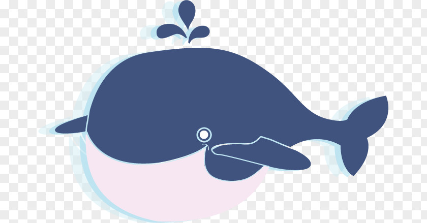 Vector Cartoon Whale Blue Sticker Illustration PNG