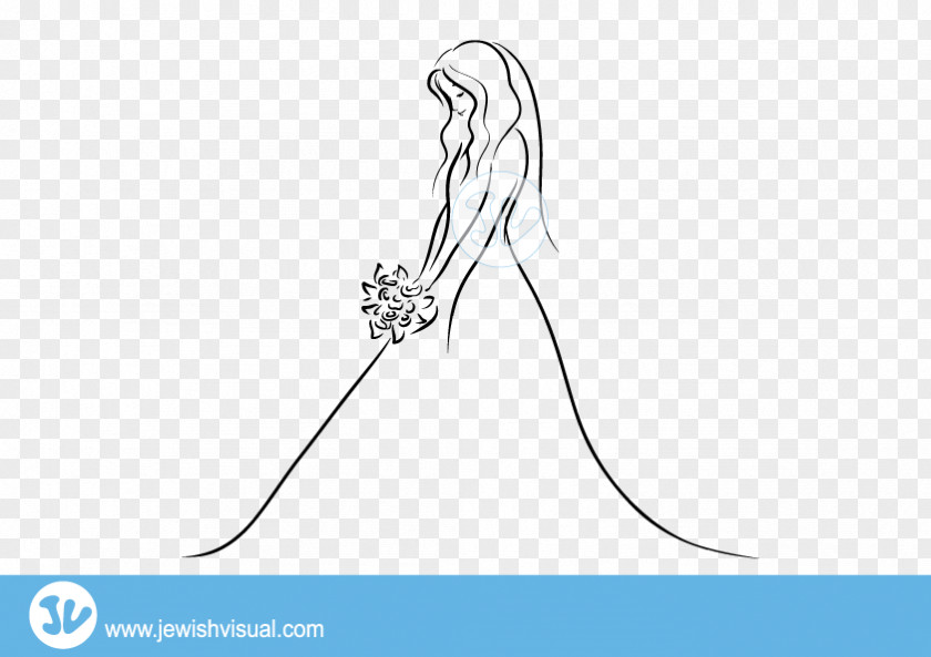 Wedding Black And White Painting PNG