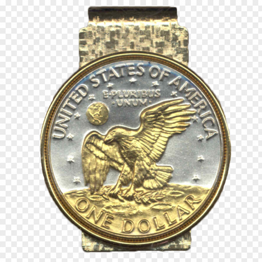 Eisenhower Dollar Gold Silver Coin PNG
