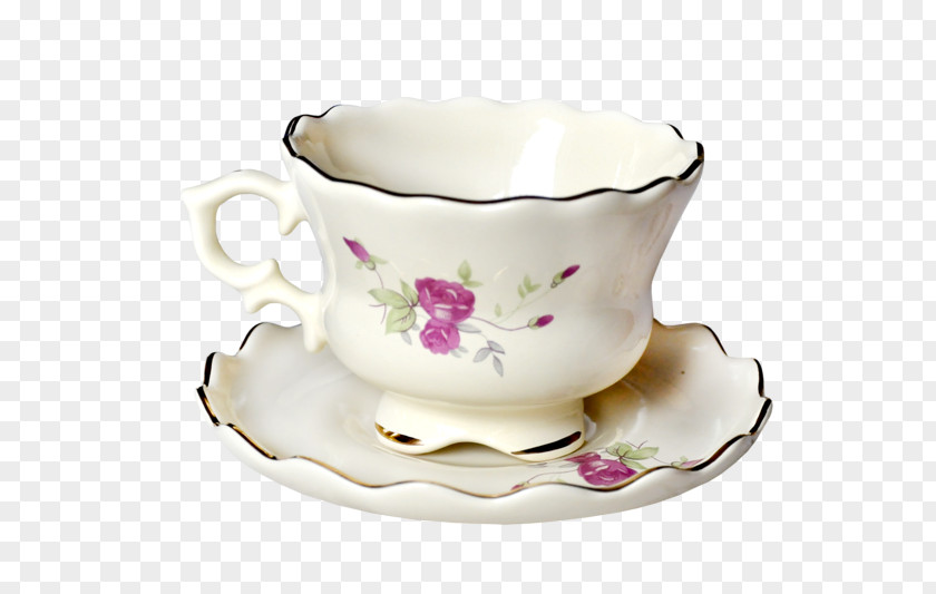 Beautifully White Cup Teacup Coffee Porcelain Mug PNG
