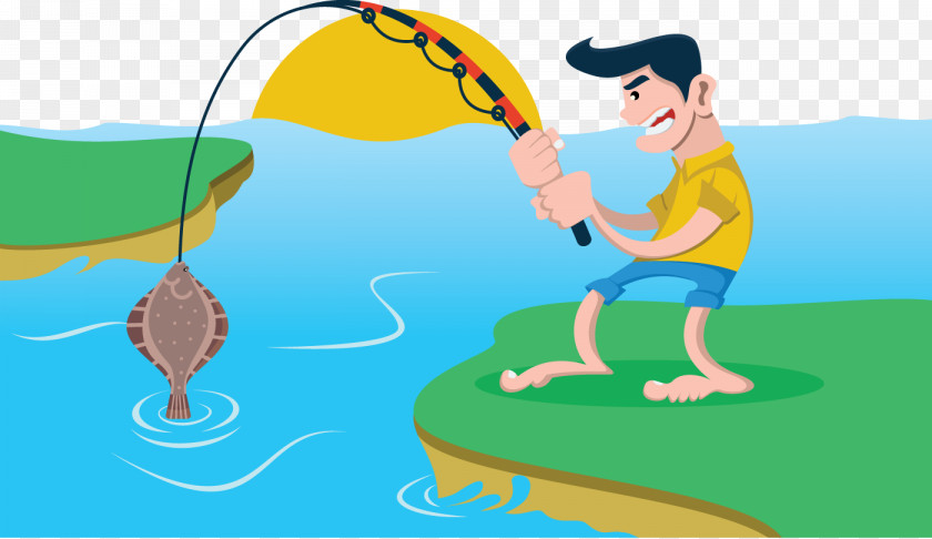 Men Fishing By The River Fish Pond Fisherman Clip Art PNG