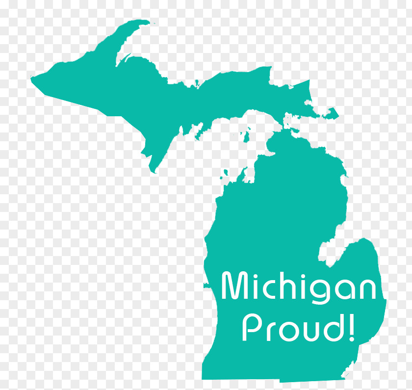 Proud Flag Of Michigan Map PNG