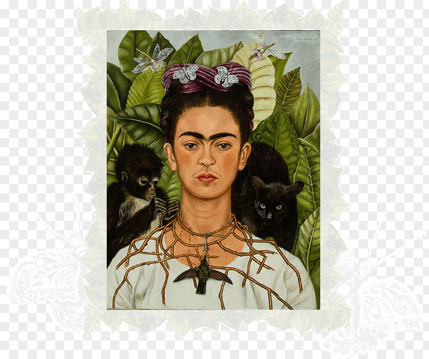 FRIDA Self-Portrait With Thorn Necklace And Hummingbird Frida Kahlo Museum Harry Ransom Center Van Gogh Self-portrait New York Botanical Garden PNG